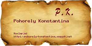 Pohorely Konstantina névjegykártya